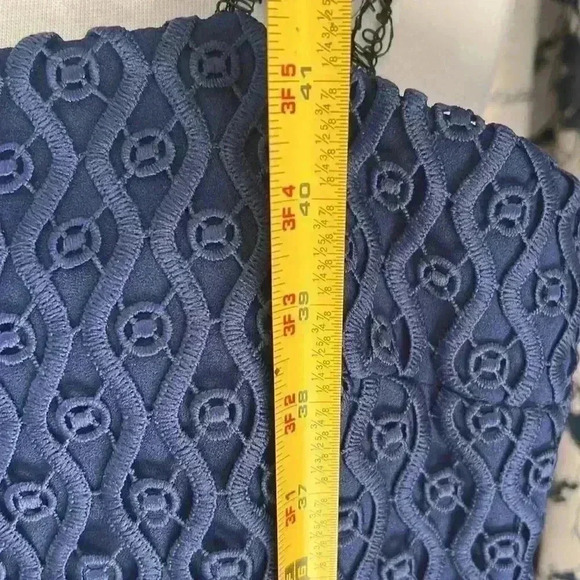 Alexis Erin Bicolor Crochet & Lace Midi Dress in Black & Navy - Picture 10 of 13